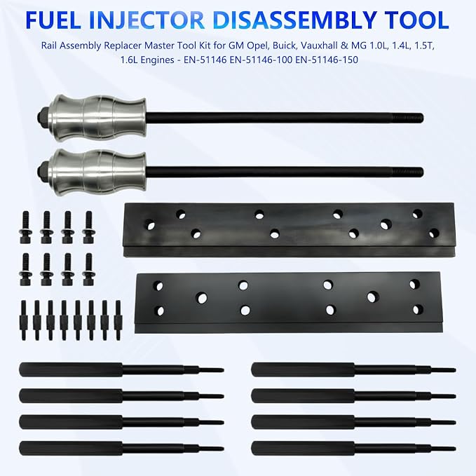 ZKTOOL EN-51146 GM-51146 Fuel Injector and Rail Assembly Replacer Master Tool Kit Compatible with General Motors, Opel, Buick, Vauxhall & MG 1.0L, 1.4L, 1.5T, 1.6L ，OEM EN-51146-100 EN-51146-150