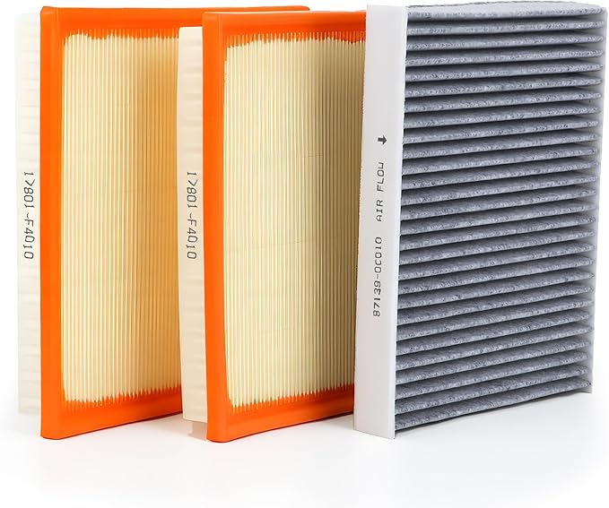 Engine And Cabin Air Filter kit for Tundra (2022-2025), Sequoia (2023-2025), Replaces 17801-F4010, 871390-C010, WA11653,WP10652