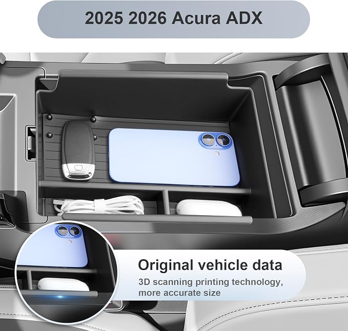 SKTU for 2025 2026 Acura ADX Center Console Organizer for 2025 2026 Acura ADX (Base/A-Spec/A-Spec Advance) Console Tray Acura ADX 2025 2026 Accessories ABS Insert Armrest Storage Box-Durable