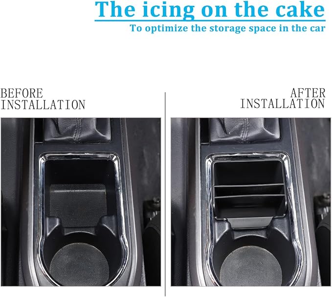 Gearbox Water Cup Holder Compartmental Storage Box, Car Card Storage Box for Toyota Tacoma 2016-2023, 1 PCS