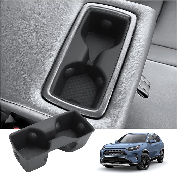 BIXUAN 2026 RAV4 Cup Holder Insert For 2026 Toyota RAV 4 Console Cup Holder Silicone Drink Cup Holder Liner Waterproof Anti-Slip No Rattling Easy to Clean 2026 RAV 4 Accessories