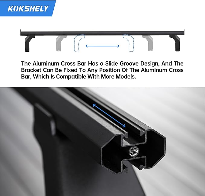 71.3’’ Adjustable Truck Bed Rack Cross Bars(2-Pack) for Full-Size Trucks, T-Slot Tonneau Cross Bars| Aluminum Cross Bar with Top Slide Mount | Compatible with Kayak Racks, Bike Racks & More