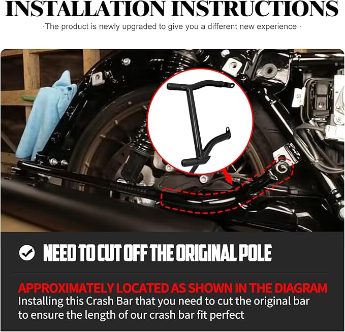 Motorcycle Crash Bar Engine Guard Highway Crash Bar Fit for Harley Touring Street Glide Road Glide Road King Electra Glide Ultra (C-Engine Guard+Saddlebag Guards for 14-23 Touring)