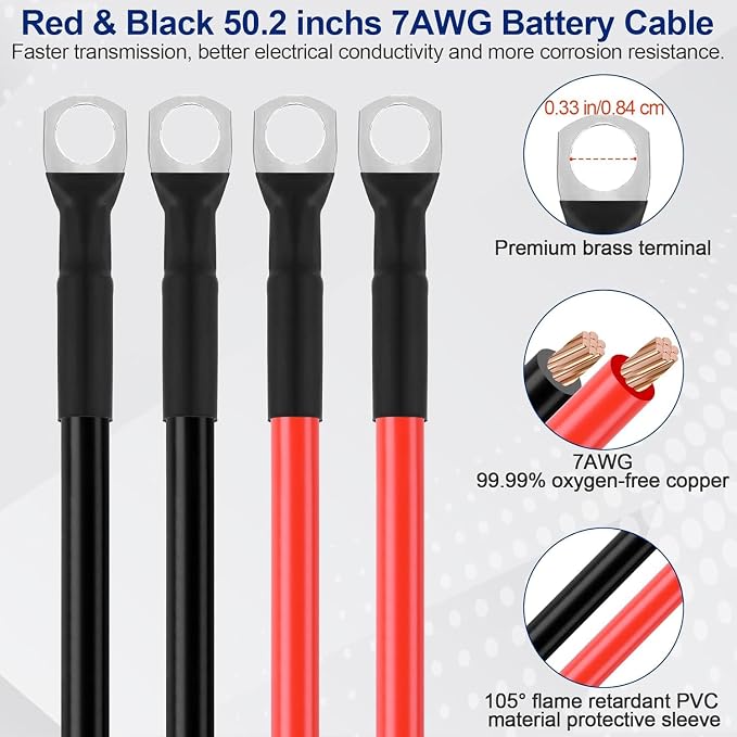 Battery Relocation Kit, 2 PCS Battery Jump Post Kit Heavy Duty Remote Terminals Charging Post with Bracket Cable Compatible with UTV ATV Car Trucks RV Tractor Boat