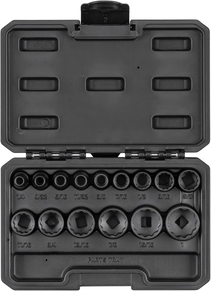 TEKTON 3/8 Inch Drive Impact Socket Set, 15-Piece | SID91304