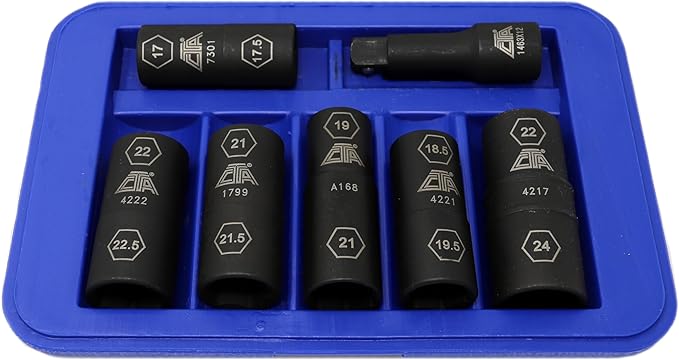 CTA Tools 7307 7 Pc. Flip Socket Set - Removal of Inflated, Warped and Mangled Chrome-Cap Style Lug Nuts