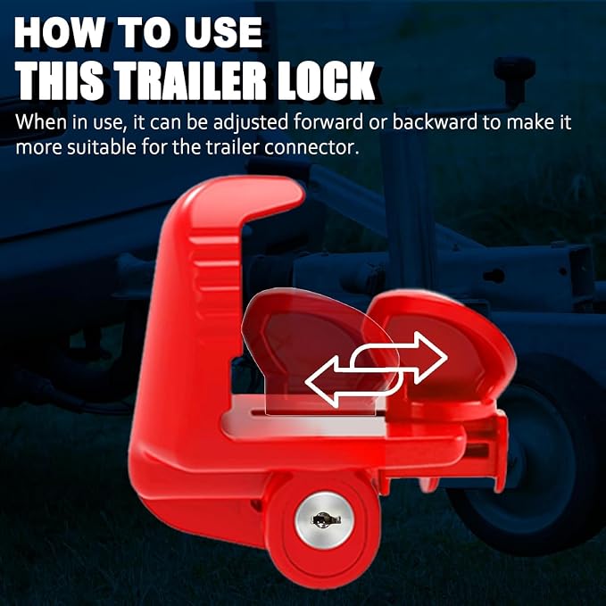 Trailer Hitch Lock 2 Pack【4 Identical Keys Keyed Alike 2 Locks】, All Keys Work on Both Locks in This Set Only, Fits 1-7/8", 2", 2-5/16" Couplers, Heavy Duty, Adjustable Anti-Theft Lock for Boat and RV
