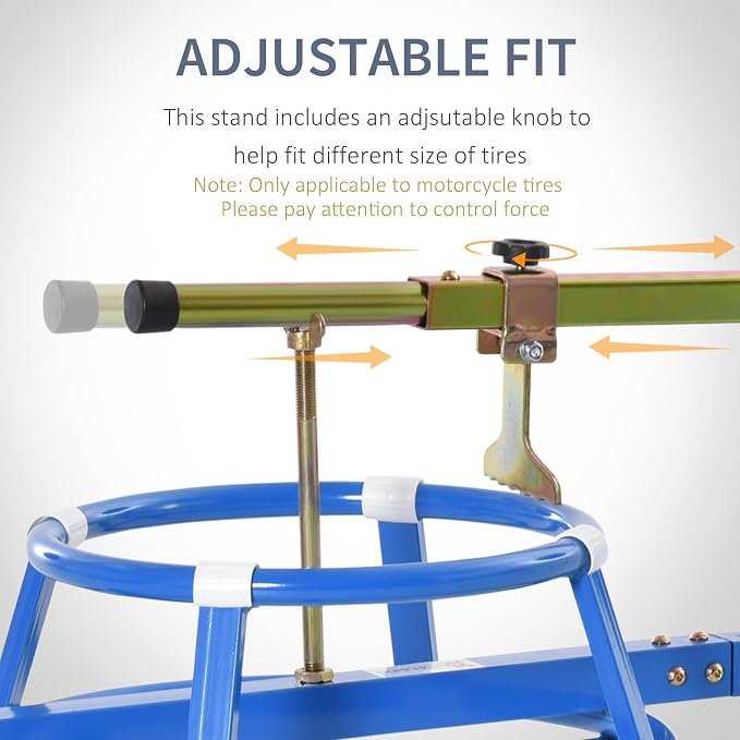 DURHAND Motorcycle Tire Changing Stand Durable Steel Machine with Adjustable Bead Popper and Leverage Handle for 16" - 24" Multi Size