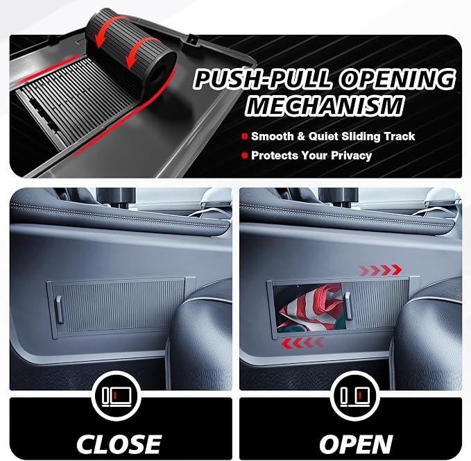 Muslogy Console Organizer Hidden Design Compatible with 2021-2025 2026 Toyota Sienna Sliding Door Hidden Storage Compartment 2PCS, OEM Style Privacy Organizer for 2021+ Sienna Accessories