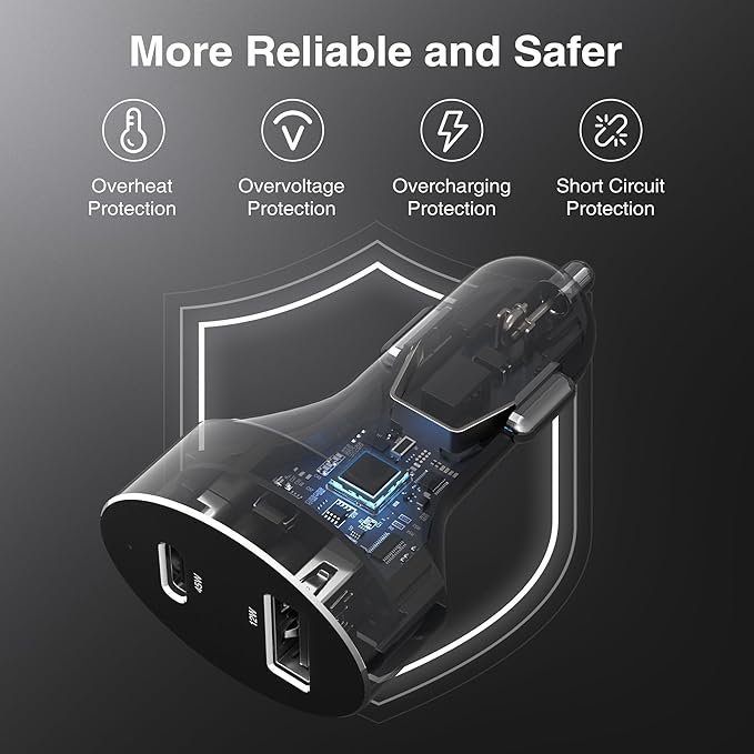 Nekteck Travel Fast Charging Kit, 65W USB-C Charger & 45W USB-C Car Charger (USB-C Cable Included)