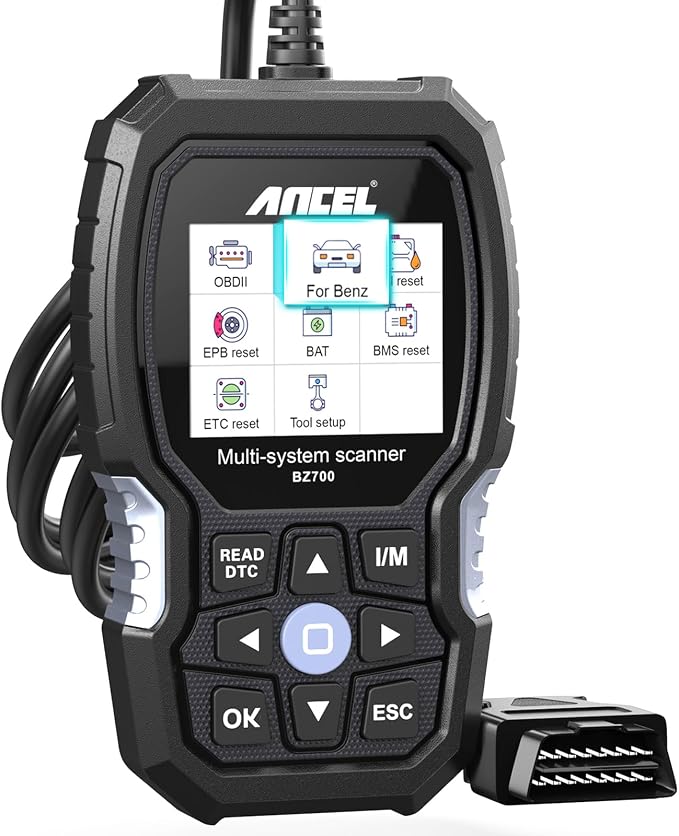 ANCEL BZ700 Mercedes Benz Sprinter/Vaneo/Vito/Viano/V/Metris/Citan/X Smart OBD2 Scanner, Full System Automotive Car Code Reader with All Reset Services, Battery Reset ABS Bleed Airbag EPB Oil SAS TPS