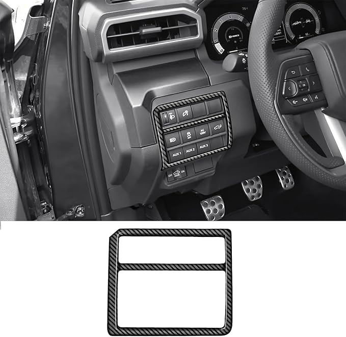 Interior Trim for Toyota Tacoma 2024-2026 Carbon Fiber Gear Shift Panel with Steering Wheel Trim