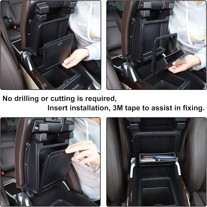 Car Armrest Hidden Storage Box Compatible with Land Rover Range Rover Executive 2018-2022Center Console Handrail Privacy Organizer Tray Armrest Storage Box Container Insert Pallet Manager Accessories