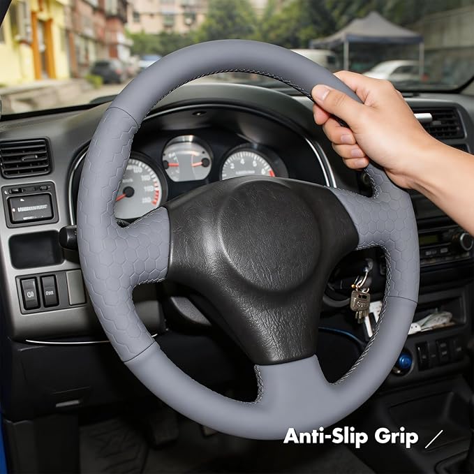 MEWANT Hand Stitch Steering Wheel Cover for Toyota RAV4 1998-2003 / Celica 1999-2006 / Corolla 2003-2008 / Matrix 2002-2008 / MR2 1999-2007 / Supra/Caldina, Custom Fit DIY Wrap Interior Accessories