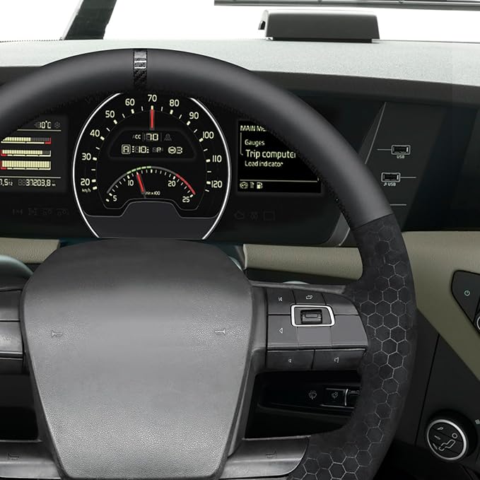 MEWANT Hand Sewn Steering Wheel Cover Wrap for Volvo VNL VNR FM FH 2017-2025 Steering Wheel Accessories for Volvo FM