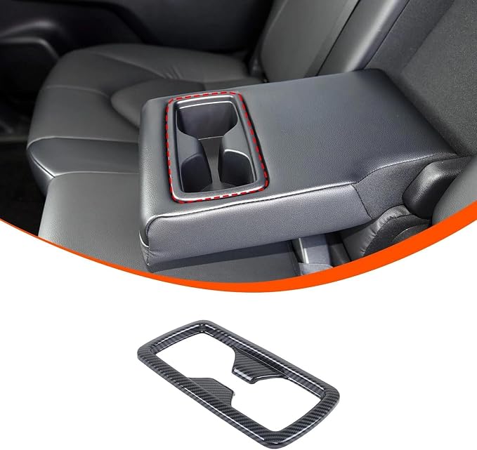 Second Row Cup Holder Panel Cover Interior Modifications Compatible with Toyota Grand Highlander 2024 2025 2026 Fit for 2024-2026 Grand Highlander ABS Accessories(Carbon Fiber)