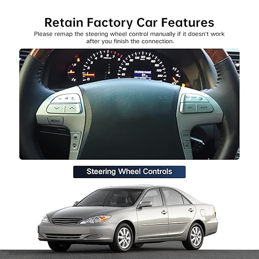 16PIN Car aftermarket Radio Wiring Harness for Toyota Camry RAV4 Corolla Tundra Highlander Car Stereo Wire Harness Power Cable Support Android Head Unit Steering Wheel Control