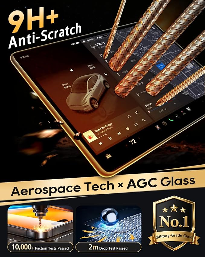 2026 Tesla Model Y Screen Protector 16" for Refreshed Juniper Premium/Performance - 16 Inch QHD Touchscreen - 2026 Model Y Premium/Performance Accessories [No More Glare& Fingerprint]Mil-Grade 9H