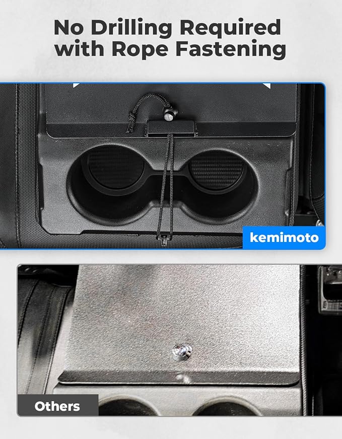 KEMIMOTO UTV Center Console Cover No Drilling Rust-proof Aluminum Plate Compatible with CFMOTO UFORCE 1000 /UForce 1000 XL 2019-2025 With Mesh Bag Accessories Parts(Not include cup holder)