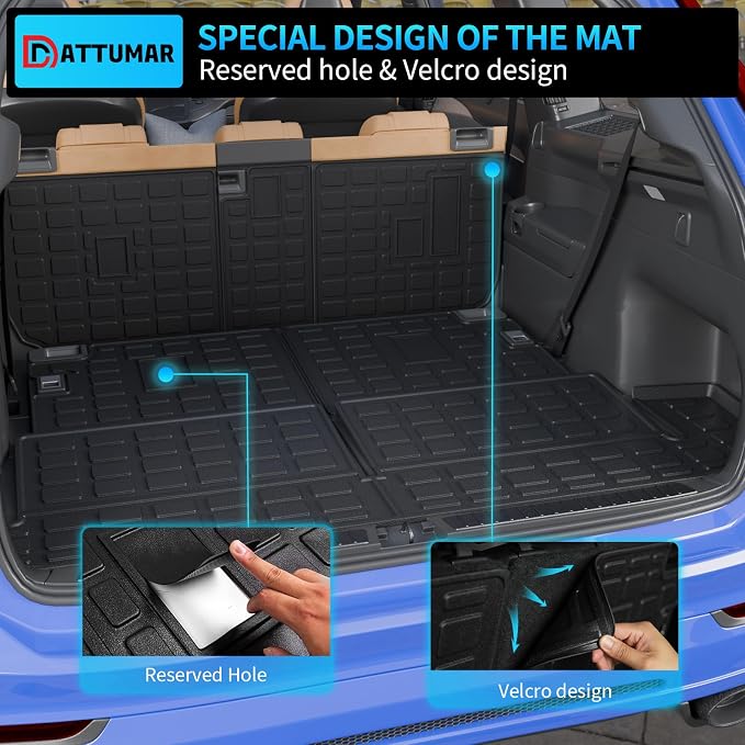 Floor Mats Compatible with 2013-2024 Toyota 4 Runner 7 Seat Cargo Mat Liner Back Seat Cover Protector 2023 4Runner Accessories (Fit 7 Seat, Floor Mats+Trunk Mat+2nd & 3rd Row Backrest Mats)