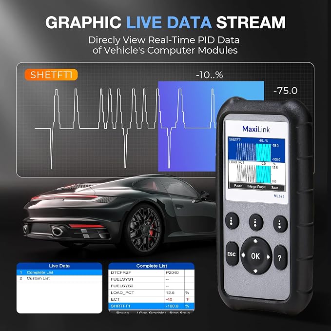 2026 Autel ML629 OBD2 Scanner ABS SRS Engine Transmission Diagnoses OBD II Full Functions Upgraded Version of AL519/AL619/ ML619 for DIYers Professionals
