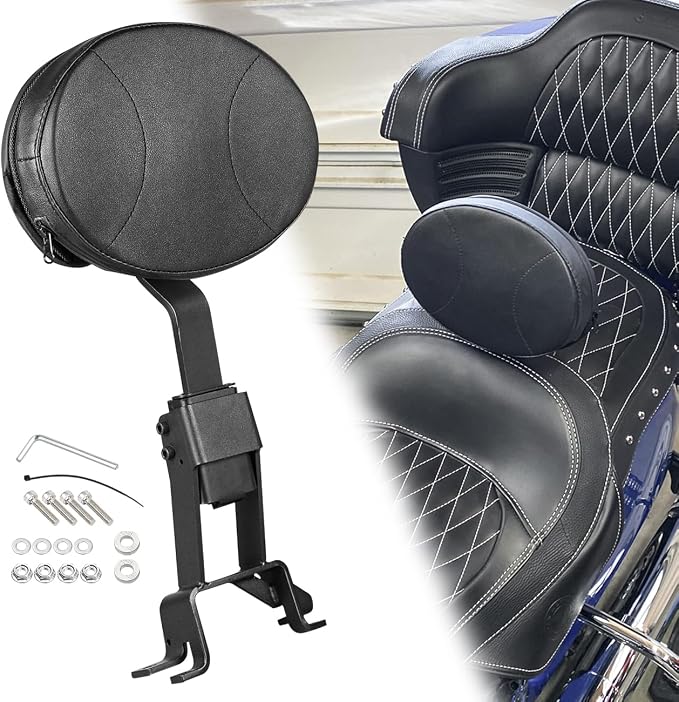 AUFER Front Driver Rider Plug-In Backrest Sissy Bar With Back Rest Pad Mounting Kit Compatible With For Chief Chieftain Classic Roadmaster Springfield 2014-2025 (Detachable,Adjustable)