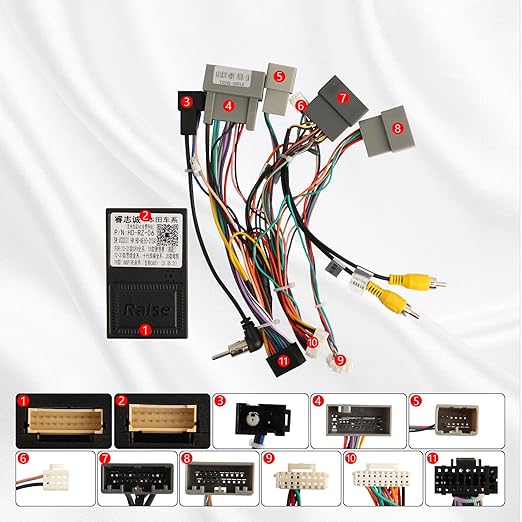 16PIN Car Radio Wire Harness with Canbus Adapter for 2015-2016 Honda CRV 2.4L, 2014-2015 Civic Support Steering Wheel Controls, Factory Backup Camera for Aftermarket Android Stereo Head Unit