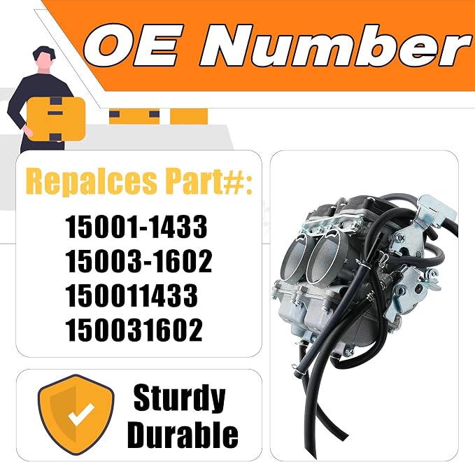 Carburetor Fit for 1988-2007 Kawasaki Ninja 250R 250 EX250, Repalces# 15001-1433, 15003-1602