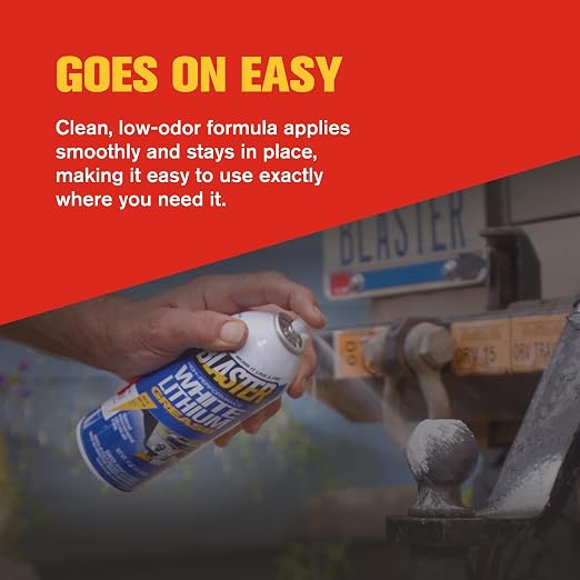 B’laster White Lithium Grease Spray – High-Performance Lithium Grease Spray – Helps Protect Against Moisture & Oxidation - Reduces Friction & Leaves a Durable Lubricating Layer – 11oz (Case of 3)