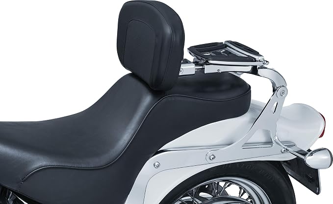 Kuryakyn 7096 Multi-Purpose Driver/Passenger Seat Backrest Component: Fixed Mounts for 2000-06 Harley-Davidson FL & FX Softail Motorcycles, 1 Pair, Chrome