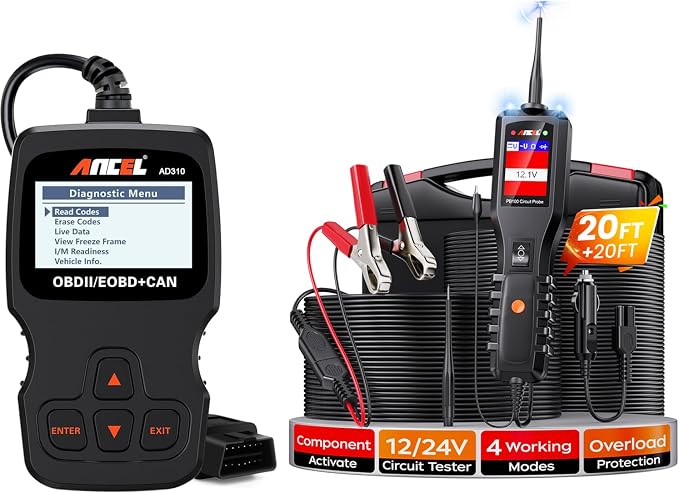 ANCEL AD310 OBD2 Scanner + ANCEL PB100 Automotive Power Circuit Probe
