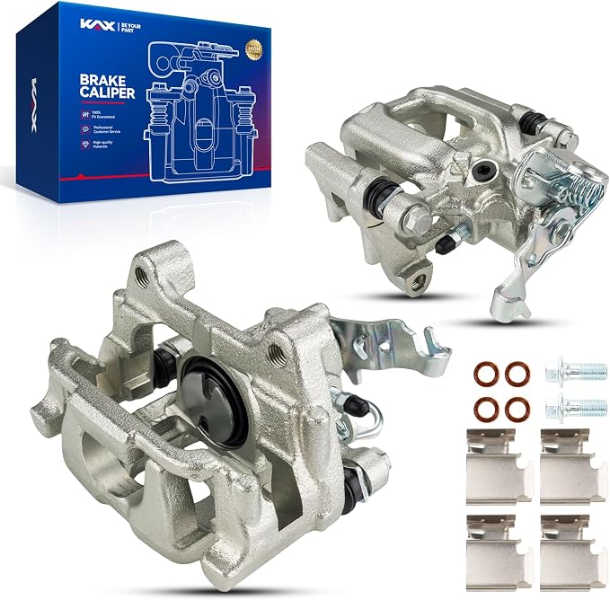 KAX Disc Brake Caliper Assembly Fit for Audi, Volkswagen - Jetta 2010-2014, Passat 2012-2015, Beetle 2012-2013, Golf 2010-2014, GTI 2012-2014, Eos 2011-2016, A3/A3 Quattro 2010-2013, Rear Side