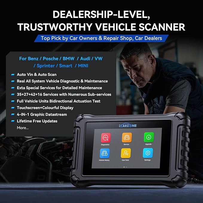 UR400 Bidirectional Diagnostic Tool for German Cars, All System, 48 Reset +39 Services, 500+ Sub-Functions, 4000+Active Test Items, CAN-FD Supported, Lifetime Free Update