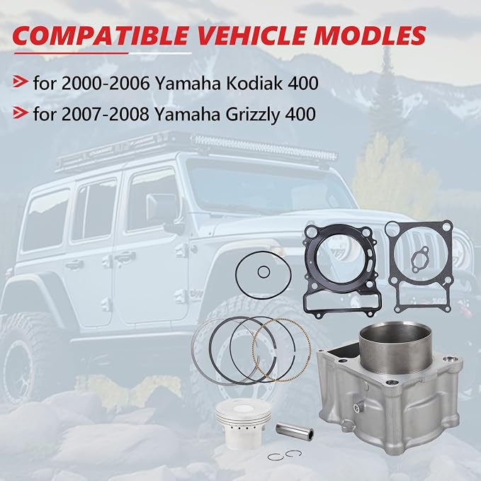 1Set 5GH-11310-00-00 Cylinder Piston Gasket Kit Fits For YFM400/Grizzly 400 | Replace 5GH-11631-00-00 3GD-12213-00-00 93210-89447-00