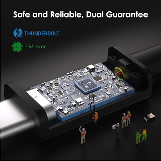 WAVLINK Thunderbolt 5 Cable, 120Gbps Fast Data Transfer and 240W Power Delivery USB-C Cable, 8K/16K Display Support, Backwards Compatible TB4/3/USB4/3, Ideal for Gaming, Laptops, Monitors, Docks-2.6ft