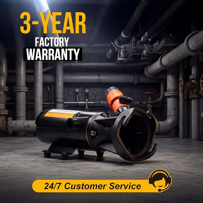 12V RV Portable Macerator Pump, 12GPM Self-Priming Sewage Quick Grinder Pump, Suction 3.5 Feet Lift 10 Feet Waste Pumps for RV Camper Boat Kitchen