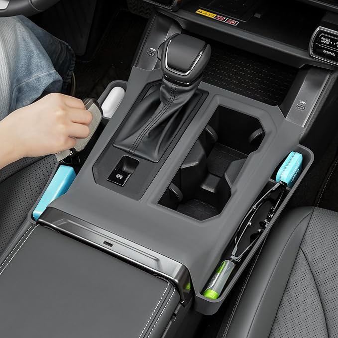 Console Silicone Storage Box Insert Compatible with Toyota 2026 RAV 4 XSE GR Sport Hybrid Limited XLE Woodland 2026 RAV 4 Interior Organizer Accessories