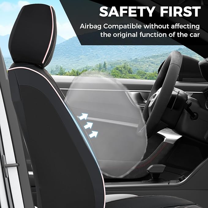 FLORICH Car Seat Covers Front Seat, Leather Seat Covers for Cars, Waterproof Car Seat Protector Breathable, Front Seat Covers for Cars, Automotive Seat Covers Universal Fit for Most SUV Pick-up Truck