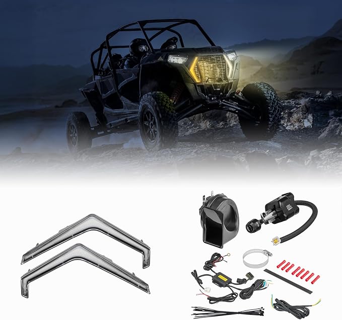 KEMIMOTO Fang Lights Accent Lights and UTV Turn Signal Column Switch with 110D Horn Polaris RZR 1000 XP XP4 Turbo S 2023 2022 2021-2019/2024 RZR Trail S 1000 900 Accessories