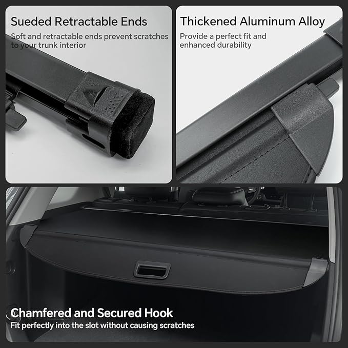 Trunk Cargo Cover for Kia Sportage 2023-2025 2026, Retractable Leather Trunk Cover, Anti-Peeping Retractable Security Shade for Privacy, Sportage Accessories