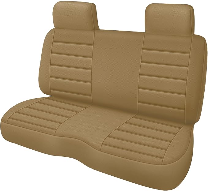 Truck Seat Cover Compatible with 1995-2004 Toyota Tacoma Front Bench Seat with Molded Headrest and Small Notched Cushion, Knitted Fabric, Tan