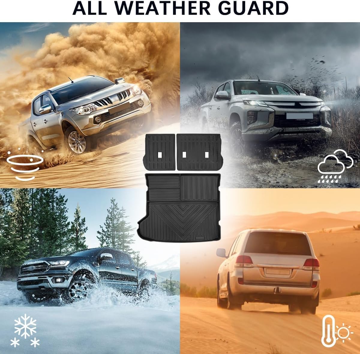 Fit 2022-2024 Kia EV6 Cargo Liners - Trunk Mat with Backrest Mats, All-Weather Guard Rubber Accessories