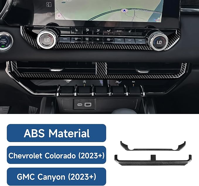 Youtaiche ABS Carbon Fiber Interior Center Console Dash Air Vent Cover Trim for Chevrolet Colorado/GMC Canyon 2023 2024 2025 Accessories