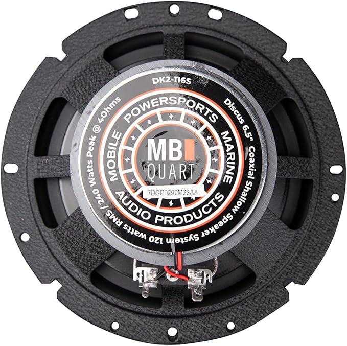 MB Quart DK2-116S Discus 6.5-Inch Shallow Mount 2-Way Coaxial Speakers, 60/120W RMS System Power, Aluminum Dome Tweeters, Butyl Rubber Surrounds