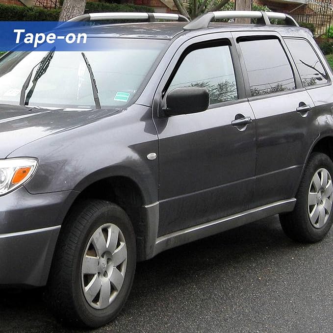 Window Visors Rain Guards for 2003 2004 2005 2006 Mitsubishi Outlander, Out-Channel Window Vent Wind Deflectors Visors Shades for 03 04 05 06 Mitsubishi Outlander