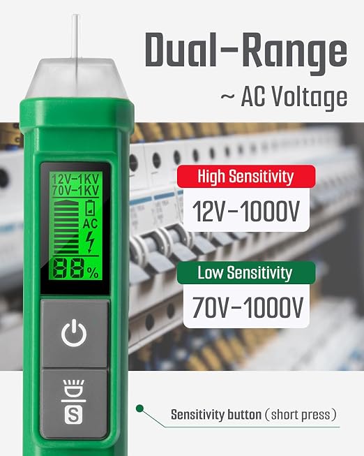 TESMEN TN-213 Voltage Tester with TM-510 Digital Multimeter Bundle, Great Electrical Testing Kit for DIYers, Ideal for a Wide Range of Projects, Measures AC/DC Voltage, Resistance, and Continuity