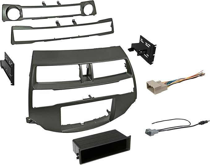 American International Honda Accord (2008-2012) Double DIN or Single ISO with Pocket Radio Installation Dash Kit, Car Audio Wiring Harness & Antenna Adapter Included, Metallic Taupe
