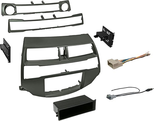 American International Honda Accord (2008-2012) Double DIN or Single ISO with Pocket Radio Installation Dash Kit, Car Audio Wiring Harness & Antenna Adapter Included, Metallic Taupe