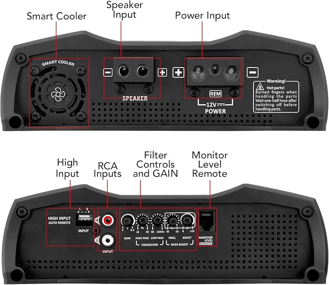 Taramps MD 1200.1 Channel 1200 Watts RMS 1 Ohm Car Amplifier
