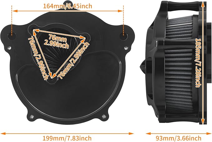 Air Cleaner Filter Aluminum Fit for Harley Touring Road King Street Glide Softail (Black Housing Grey Element, D For M8 Touring 17-23 Trike 17-25 Softail 18-24)